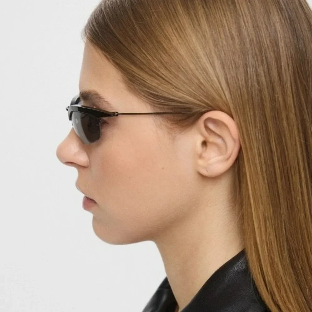 Prada PRB50S Rectangle Sunglasses – Black Frame Grey Lenses | Model 1AB3C2 - Picture 13 of 13